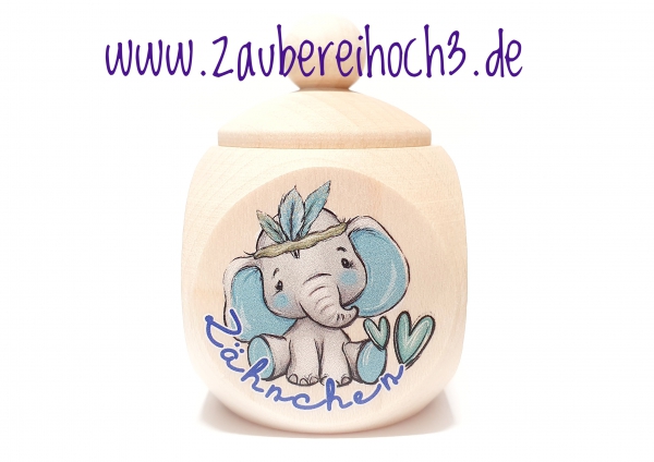Dose Elefantenbaby blau 4x4