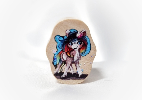 Formperle Bubble Pony Regenbogen