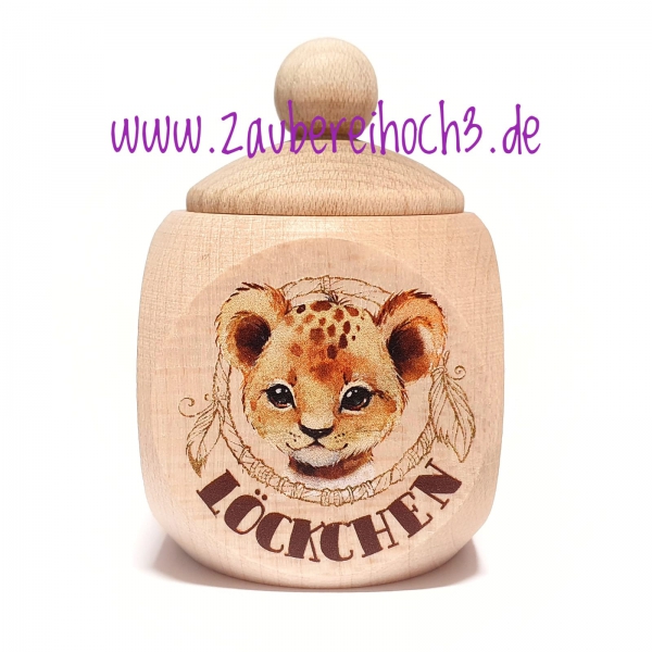 Holzdose Afrika Löckchen Löwe 4x4
