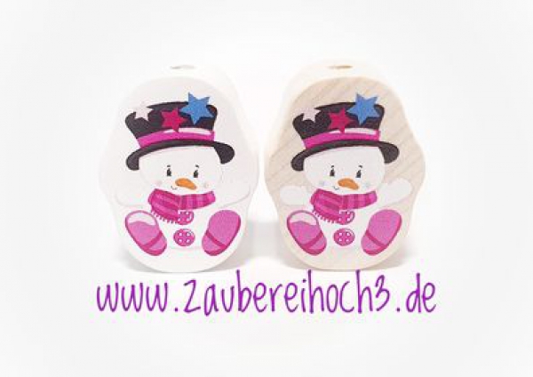 Formperle Schneemann rosa