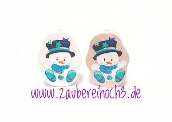 Formperle Schneemann türkis