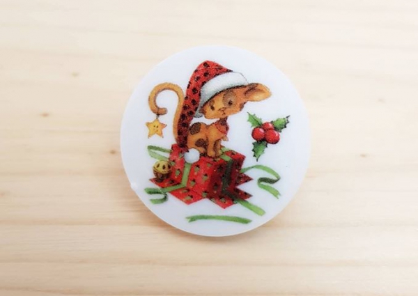 10x1 Chip Katze auf Geschenk Weihnachten