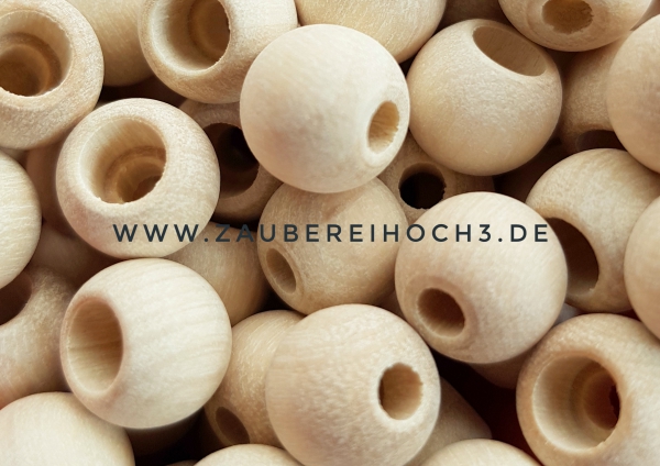 Naturholz Perle mit Sicherheitsbohrung 10mm