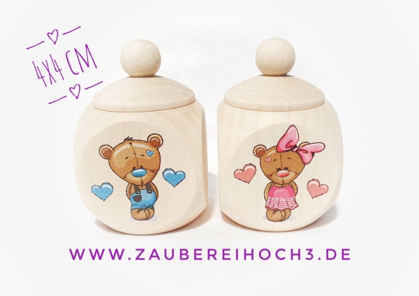 Holzdose Teddy 4x4
