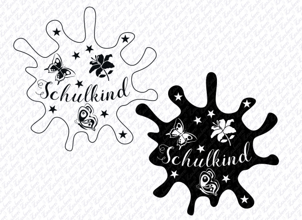 Plotterdatei Schulkind - Schmetterling/Blume