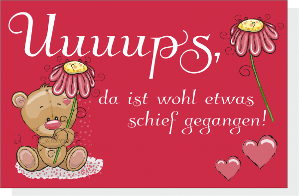 Uuuups Karten Teddy mit Blume